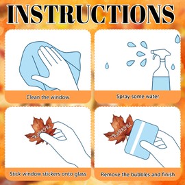 AIBIIN Hello Autumn Window Stickers Thanksgiving Fall Maple Leaves Pine Cones Windows Decals to Deter Birds Double Sided Windows Clings Reusable Window Decals for Home Glass Window 3 Sheets