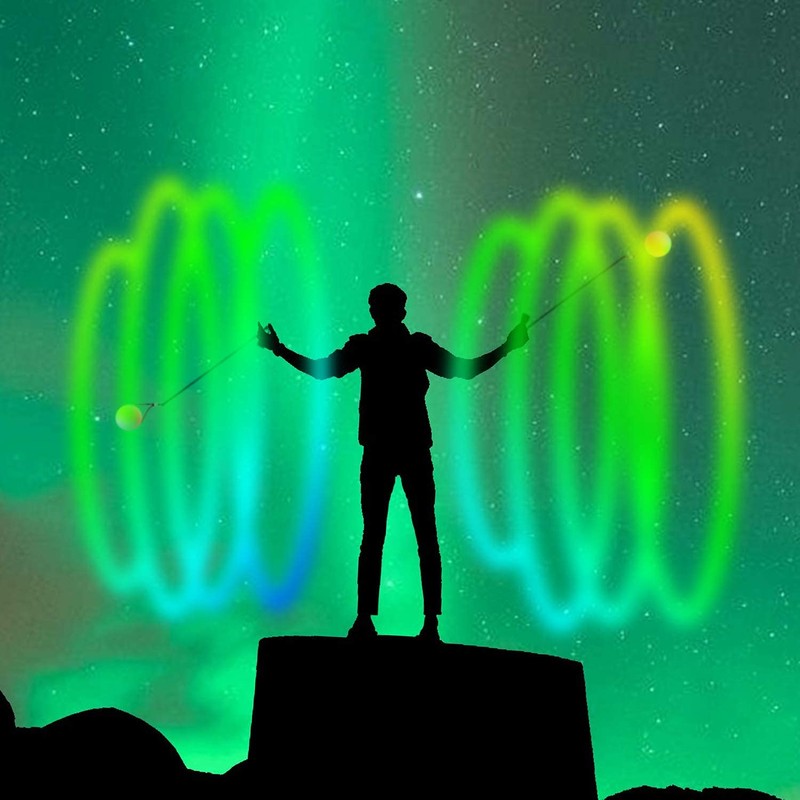 LED Poi Balls 2 Pieces, Light Spinning Flow Ball Toy,