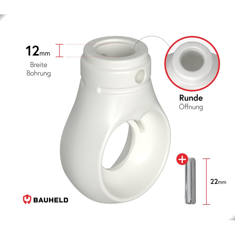 BAUHELD Awning Eyelet 12 mm Plastic [Made in Germany] -