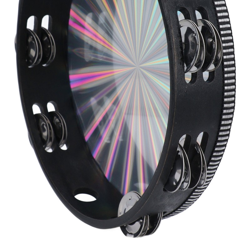 Radiant Tambourine Reflective Clear Crisp Sound Double Row Bell Drum