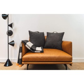 Miqio Turku Cushion Cover | Cushion Cover 50 x 50 cm for Sofa Cushions and Decorative Cushions | Wool and Leather | Decoration for Living Room and Easter | Pillowcase for Sofa