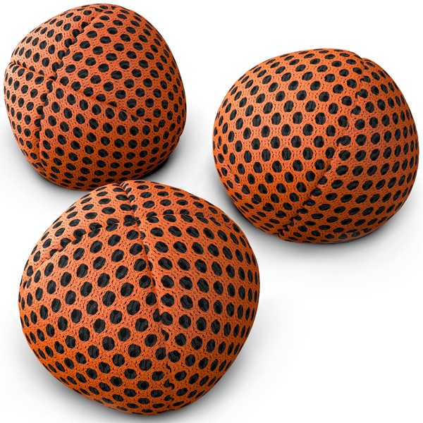 SPEEVERS Juggling Balls Professional Set of 3 Fresh Design - Juggle Balls for Beginners, Kids, Adults - 2 Layers of Net Uni Color Carry Case Xballs (120g, Orange)