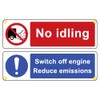 No idling, Switch off engine, Reduce emissions - Pack of