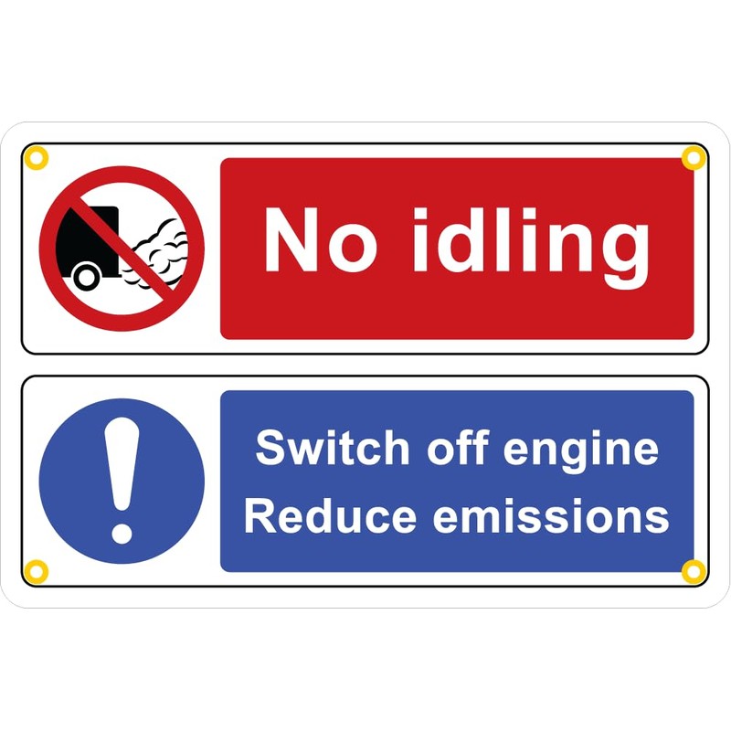 No idling, Switch off engine, Reduce emissions - Pack of
