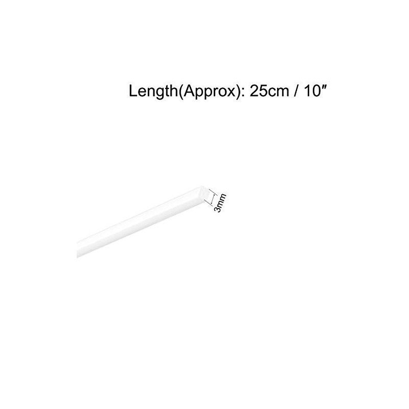 sourcing map 2pcs ABS Plastic Square Bars Rod 3mm×3mm×10inch for