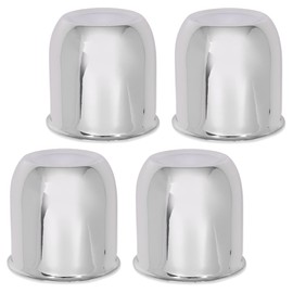 CNNELL 4Pcs Chrome Wheel Center Caps Fit 3 1/4", 3.25" Trailer Rims Center Bores Light Scratch