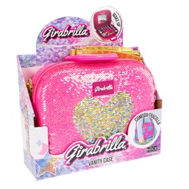 Nice Group - Girabrilla Make Up Case - Makeup Case 02550C - Pink Heart Gold
