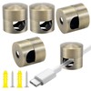 4pcs Adjustable Cable Anchors for Desk, Metal Phone Cord Holders