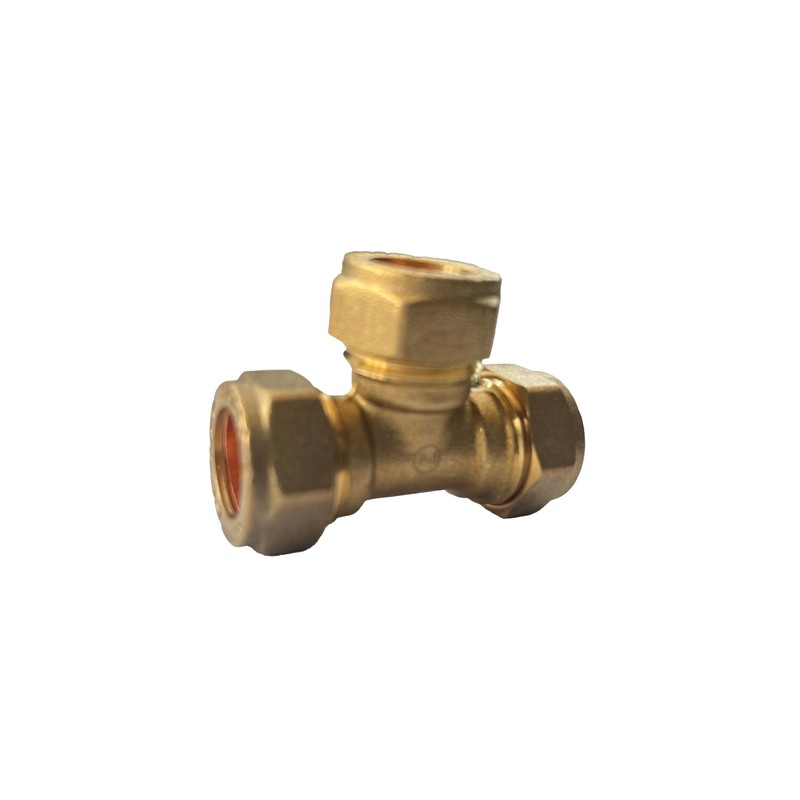 WRAS 15mm Compression Tee - Durable Brass Compression Tee Pipe