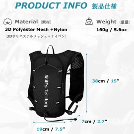 YAPJEB Running Backpack Bag Hydration Bag Marathon Cycling Backpack Bicycle Trail Climbing Jogging Outdoor (01 Black (Bag Only)) (01 Black-Bag Only)