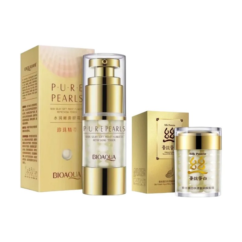 Kit Facial Bioaqua Pure Pearls Y Silk Protein 2 Piezas