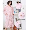 Home Way Bathrobe, Women's, Flannel, Microfiber, Thick, Wearable Blanket, Loungewear,