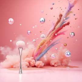 Rose Gold Nail Art Dust Powder Remover Brush, Nail Art Dust Cleaner Brush, Soft Cleaner Brush for Makeup, Nail Dust Brush for Acrylic Nails Manicure Brush