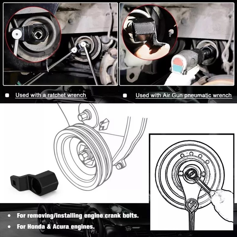 50mm Crankshaft Pulley Wrench Removal Tool Steel Construction Efficient Replacement
