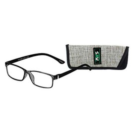 SAV Optitek E2103 Blue Light Reading Glasses - Flexible, Durable, Lightweight, High-Performance Reading Glasses for Men and Women, Smoke, + 2.0