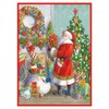 Caspari Santa at The Mantel Advent Calendar Greeting Card -