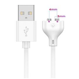 Kwevos 2 Prong Magnetic USB DC Charger Cable Replacement Charging Cord, 4mm-0.16'', 31.4Inch Long Charger for Toys/Facial Cleanser/Electric Toothbrush (4mm-0.16in)