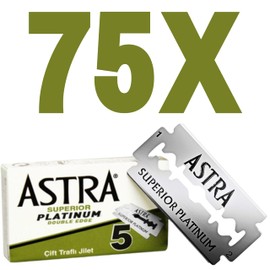 The Shave Factory Premium Shaving Set - Astra Platinum Double Edge Safety Razor Blades (75)