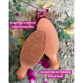 Natural Terra Cotta Pumice Stone for Feet (+Organic Cocoa) Lasts 7+ Years Callus Remover & Trimmer | Ancient Indus Valley Foot Scrubber (Divine Pumice)