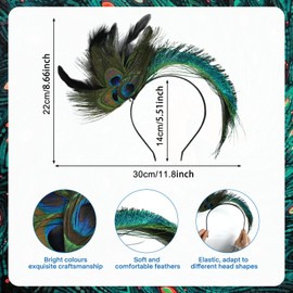 YUYWWAN Peacock Headband Women's Hair Accessories Feathers Carnival Lightweight Feather Headband Peacock Feather Headpiece Headband Carnival for Girls Women Masquerade Looks Accessories