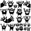 AHANDMAKER 12 Sheets Funny Cute Monster Window Stickers Monster Silhouette