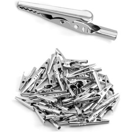 Crocodile Clips, Pack of 200 10A Alligator Clips Made of Metal, Antistatic Accessories, Electrical Test Clamps, Grab Clips for Laboratory and Electrical Test Work