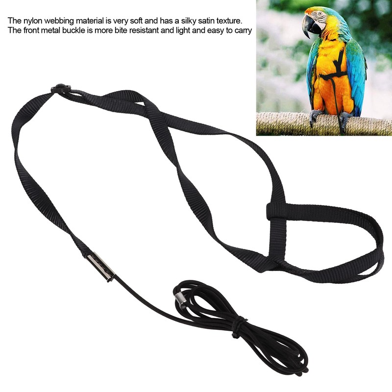 Bird Harness Leash for Parrot, Adjustable Bird Harness Parrot Flying