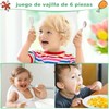 Juego de 6 Cubiertos para Niños pequeños,cubiertos de Acero inoxidable