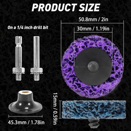 30 PCS Purple Quick Change Easy Strip Discs, 2 Inch Easy Strip Disc with 1/4" Roll Lock Holder for Fine Grinding and Polishing, Automotive Paint Repair and Automotive Maintenance.