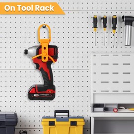 FIYEMNI Drill Hanger, Fit Heavy Duty Impact Drills & Impact Drivers. Secure Tool Holder, for Tool Belts Racks & Buckets. Drill Hook, Universal Drill Accessories, Lineman Tool Gift, Orange