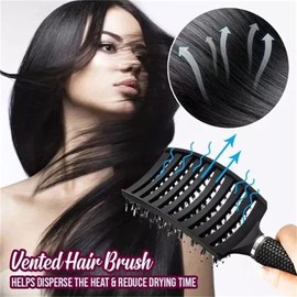 My Sensory Space Detangling Hairbrush, Magical Brush Detangler, Detangler Bristle Nylon Hairbrush, Curved and Vented Detangling Hair Brush (Color : Purple-A)