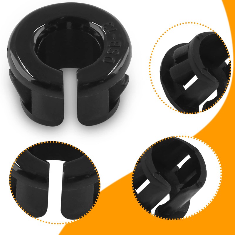 Uenhoy 30 Pcs Opened Snap Bushing 1/2" Mounting Dia Nylon