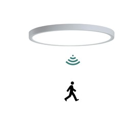 ZCHYLED 12 Inch Motion Sensor Ceiling Light Indoor Wired, 24w Motion Sensor Light Indoor with Remote Control, Flush Mount Light Fixture for Closet Hallway Laundry Porch Pantry, White