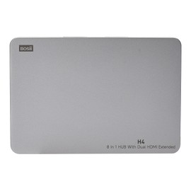 BOSII H4 Laptop Monitor Extension - 8 in 1 HUB with Dual HDMI Extended, 2 HDMI(4K @60Hz),3 USB A&C 3.0 Ports Hub for Dell/HP/Lenovo