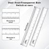 Grevosea 2 PCS Flexible Ruler, 12 Inch Clear Plastic Ruler