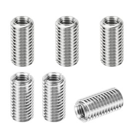 PATIKIL Thread Adapters Sleeve Reducing Nut, 6 Pcs M12*1.75 Male to M8*1.25 Female Repairing Insert Nut Screw Reducer Conversion Stainless Steel Fastener 24mm