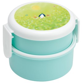 Skater ONWR1AG-A Bento Box, 16.9 fl oz (500 ml), 2-Tier, Round, Antibacterial, Made in Japan