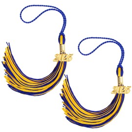 2025 Tassel Graduation, 2 PCS Blue and Gold Graduation Tassel 2025, Graduations Cap Tassels with 2025 Gold Charm for Graduate Cap Tassels Charm for Graduate Hat Decorations Ceremonies Accessories