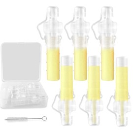 Colector de calostro, recipientes reutilizables de leche materna con estuche de almacenamiento y cepillo para polvo de limpieza, recipientes de calostro 100% silicona, sin BPA, colector multiuso de 5