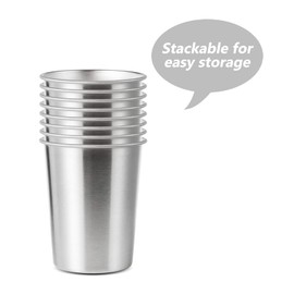 YOLCAR 8 Pack 6 oz Stainless Steel Cups for Kids, BPA Free Healthy Metal Shatterproof Stackable Drinking Cups
