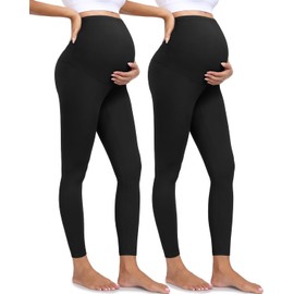 CTHH Maternity Leggings Over The Belly Butt Lift - Buttery Soft Non-See-Through Workout Pregnancy Pants for Women