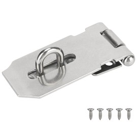 KIMIWISE Stainless Steel Hasp Latch, Heavy Duty Hardware Padlock Latch Can be Used on Gates, Bedroom Doors, Cabinets, Sheds, 3 Inch Safety Door Hasp Latch Lock Comes with Screws, 1 Pack