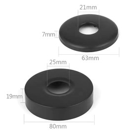 EIHI Heating Pipe Rosette, 4 Pieces Cover Rosette Black, Rosette Black, Pipe Cover, Threaded Rosette Faucet, Rosette for Radiator Pipes, Taps, Radiators