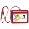 Teskyer Badge Holder with Lanyard, Leather ID Name Badge Card