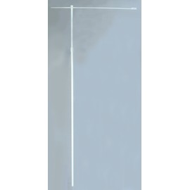 951/62-7067-48 High Wind Pole, White, Diameter 1.0 inches (25 mm), Horizontal Bar 33.5 inches (850 mm) Coating