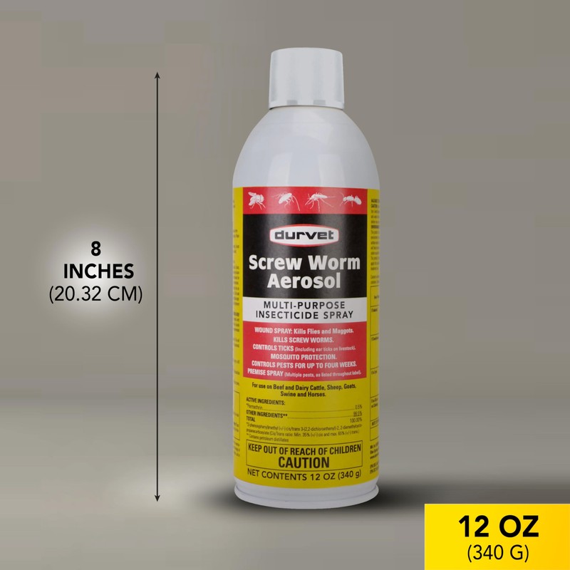 Durvet 003-1113400 58530 Screw Worm Aerosol, 12 oz, Brown/A