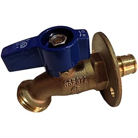 1 pieza XFITTING Pex A (expansión) de 1/2 pulgadas x 3/4 pulgadas de manguera de jardín roscado sin torceduras con brida de uñas, válvula de jardín de expansión Pex A, 1/4 vuelta