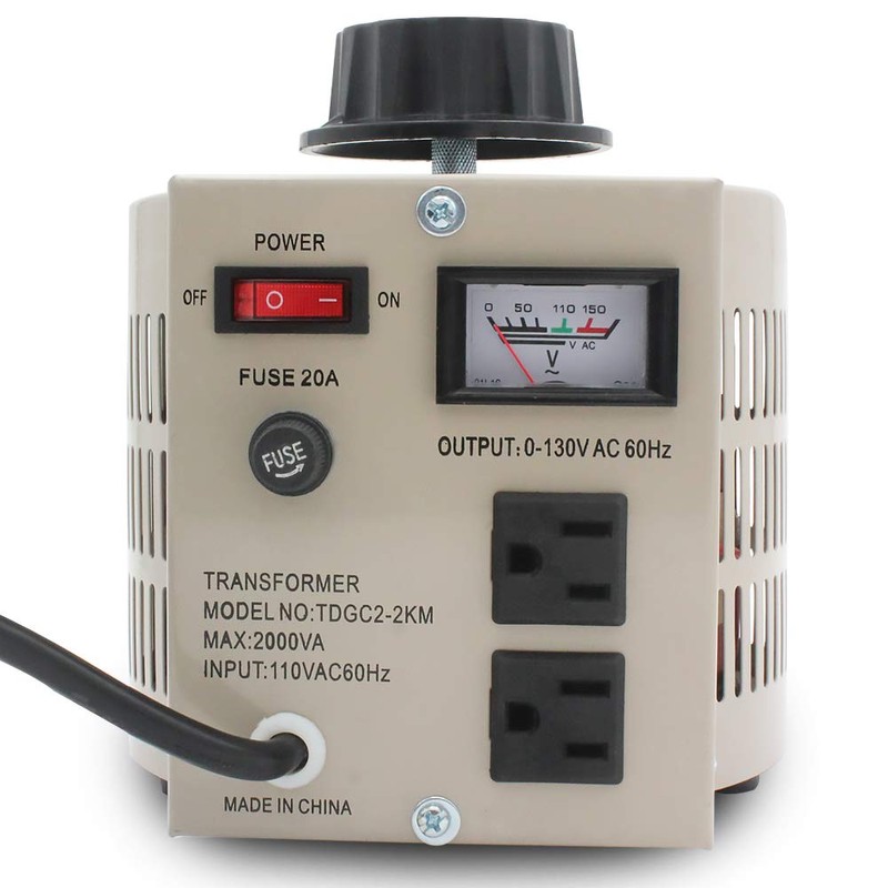 LVYUAN Variable Transformer Variable Voltage Regulator, 0-130V Output, 110V-120V Input,