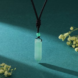 Top Plaza Healing Crystal Stone Necklaces for Men Hexagonal Pendant Necklaces Adjustable Braided Rope Natural Gemstone Necklace Jewelry Christmas Gift for Dad, Husband, Boyfriend, Crystal, not-known