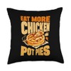 Eat More Chicken Pot Pies Vegetable Baking Baker Throw Pillow